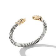 Helena Bracelet in Sterling Silver with 18K Yellow Gold Domes and Pave Diamonds